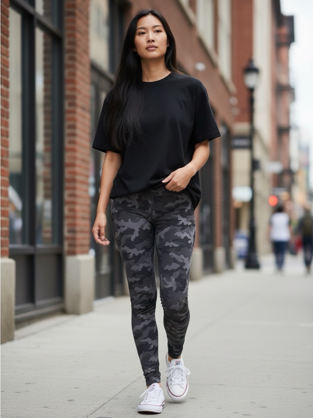 wild fable Black & Gray Camo High-Waist Leggings